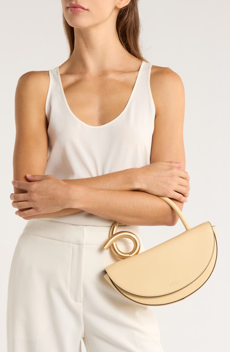 Cult Gaia Azariah Leather Top Handle Bag, Alternate, color, Sabbia