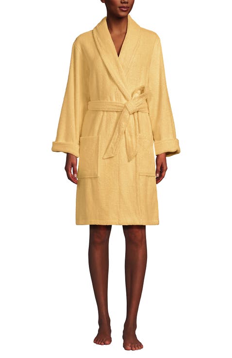 Soft Terry Long Sleeve Knee Length Robe