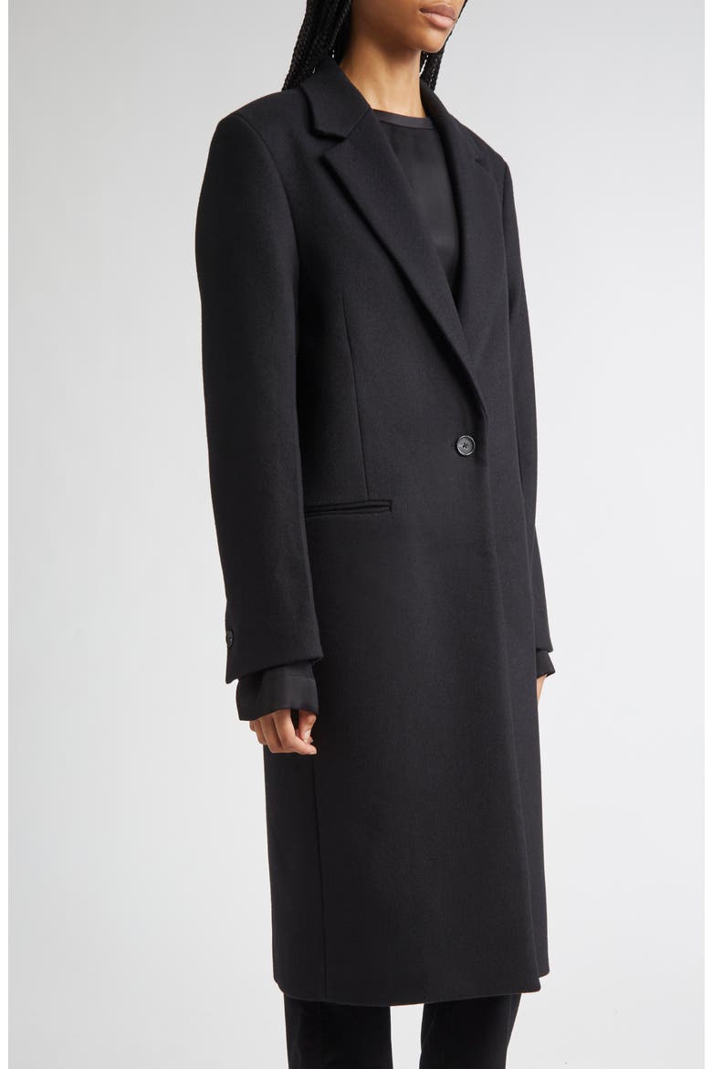 Classic Wool Blend Coat, Alternate, color, BLACK