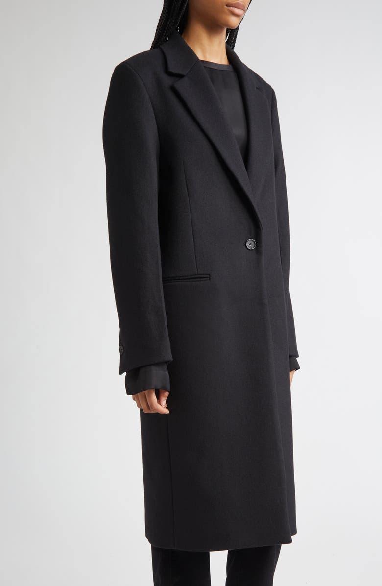 TOTEME Classic Wool Blend Coat, Alternate, color, Black