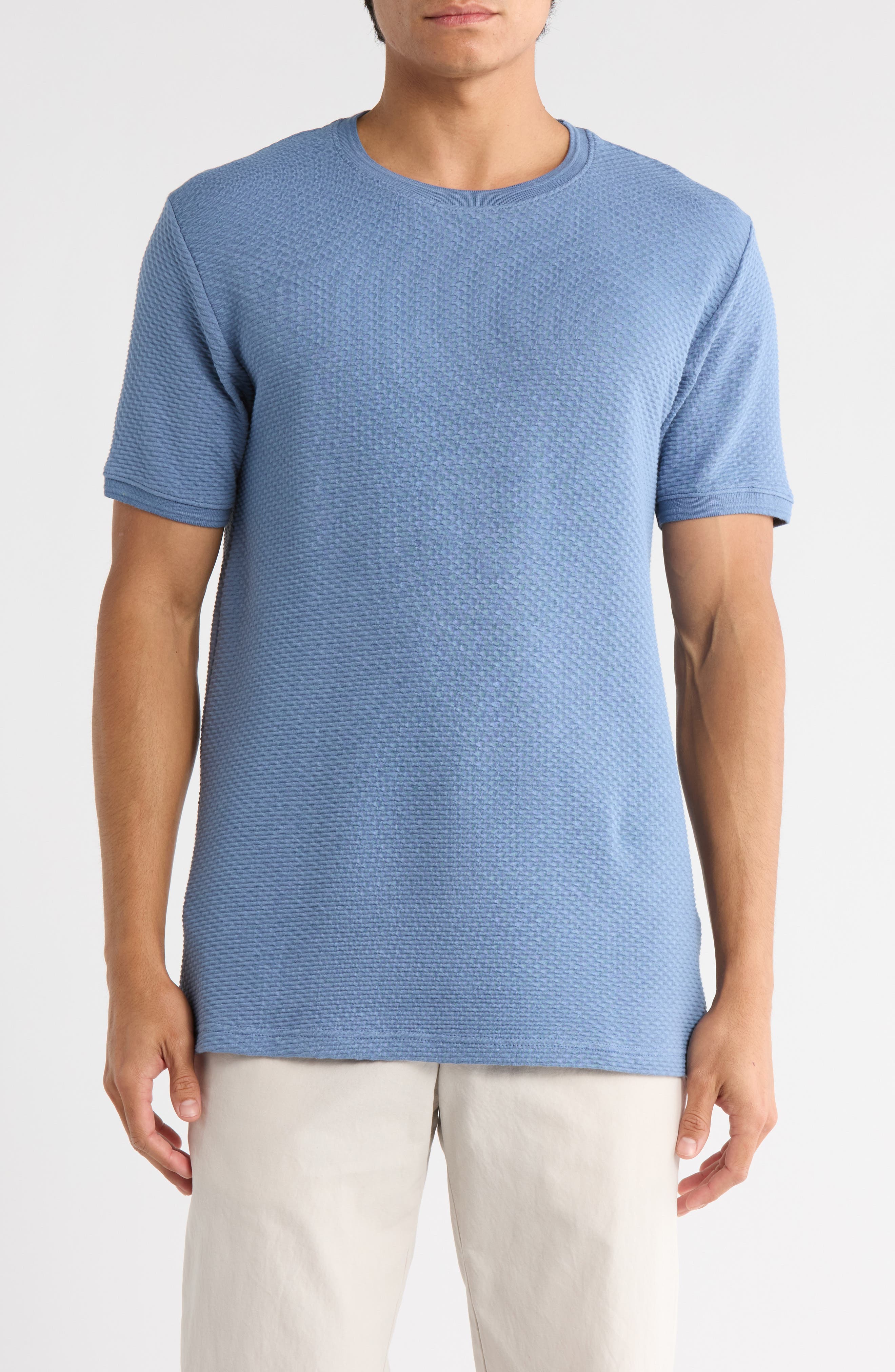 DENIM AND FLOWER Textured Crewneck T-Shirt