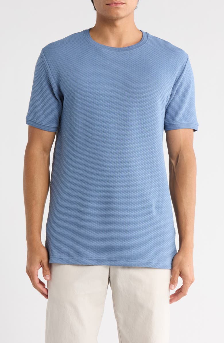 DENIM AND FLOWER Textured Crewneck T-Shirt, Main, color, Blue