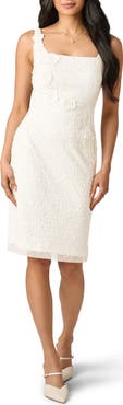 Adrianna Papell Beaded Mesh Sheath Cocktail Dress