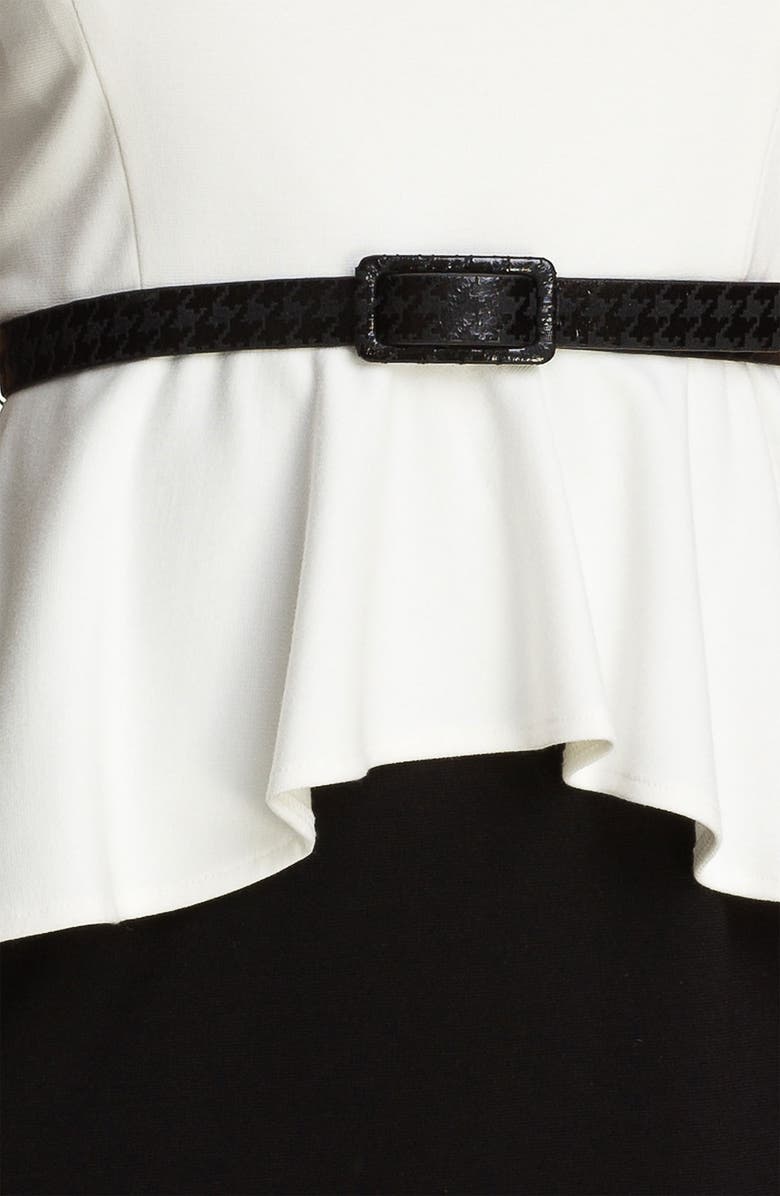 Donna Morgan Colorblock Peplum Dress, Alternate, color, 