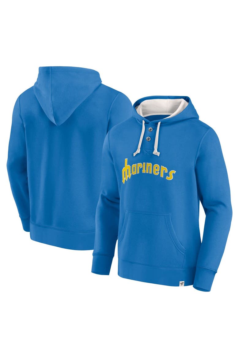 Men's Fanatics Branded Royal Seattle Mariners Plan for Adversity Henley Fleece Pullover Hoodie, Alternate, color, Royal
