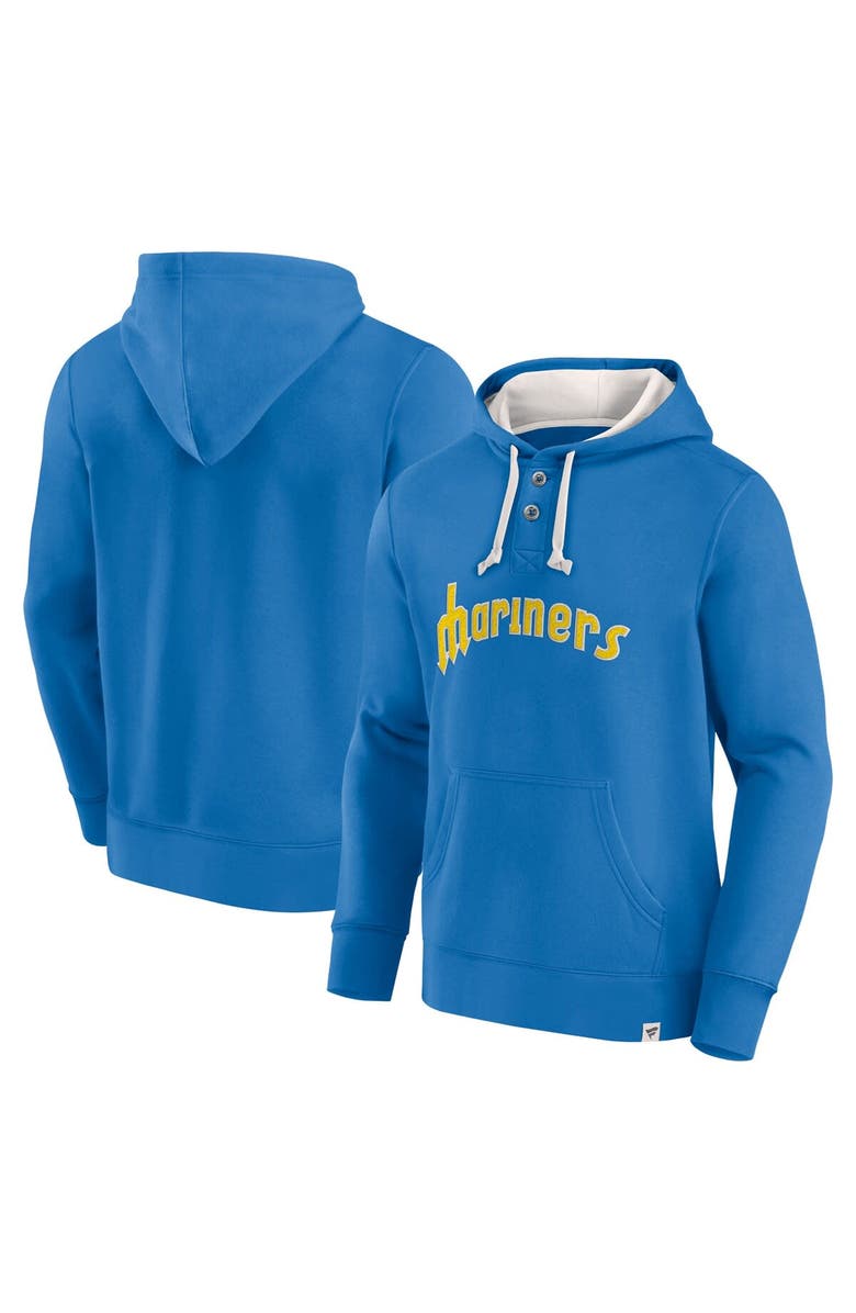 FANATICS Men's Fanatics Branded Royal Seattle Mariners Plan for Adversity Henley Fleece Pullover Hoodie, Alternate, color, 