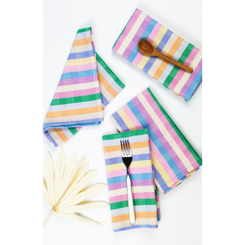 Archive New York Maxine Rainbow Napkins, Set Of 4 In Multi