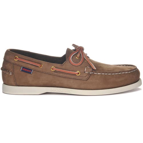 Sebago Docksides Portland Nubuck Boat Shoes In Brown