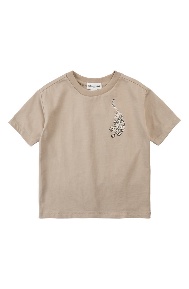 MILES THE LABEL Kids' Panther Cotton Graphic T-Shirt, Main, color, Brown Leather