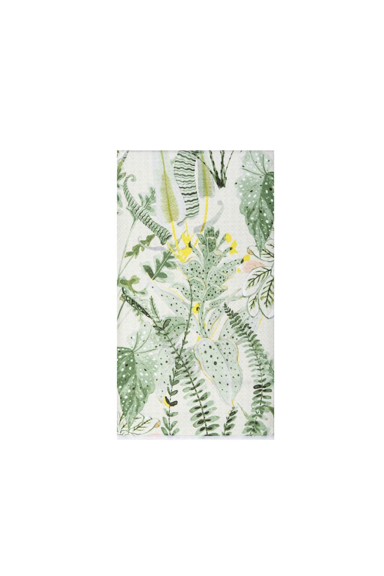 Parson Abstract Botanical Watercolor 100% Cotton Printed Dishtowel, Main, color, Green