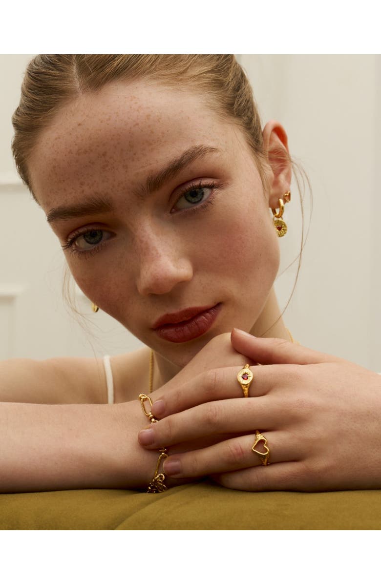 Ottoman Hands Garnet Heart Ring, Alternate, color, Gold