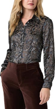PAIGE Desano Burnout Button-Up Shirt
