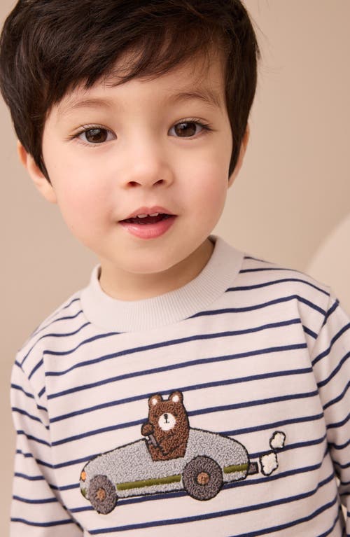 Next Kids' Appliqué Long Sleeve Cotton Graphic T-shirt In White