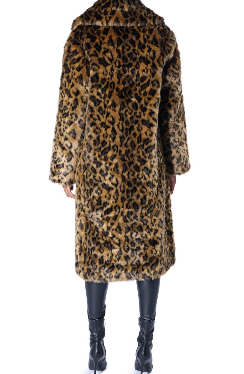 AZALEA WANG Catty Leopard Faux Fur Coat, Alternate, color,