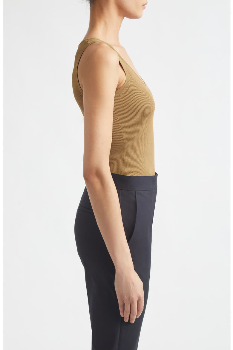Scoop Neck Ribbed Sweater Tank, Alternate, color, KAKI