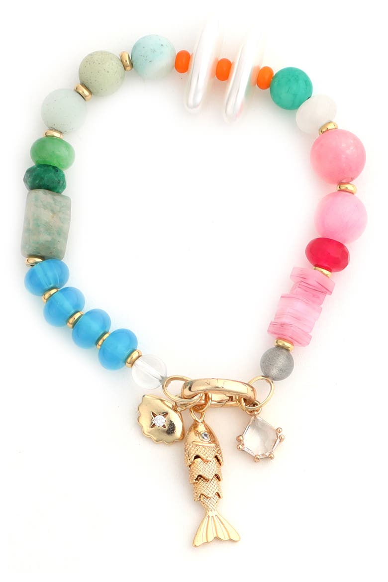 Fish Charm Bracelet, Main, color, MULTI