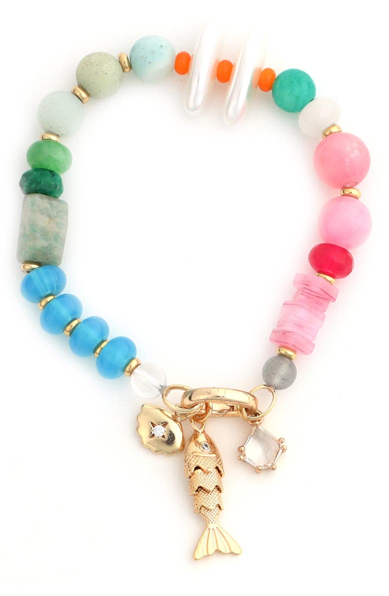 Panacea Fish Charm Bracelet, Main, color, Multi