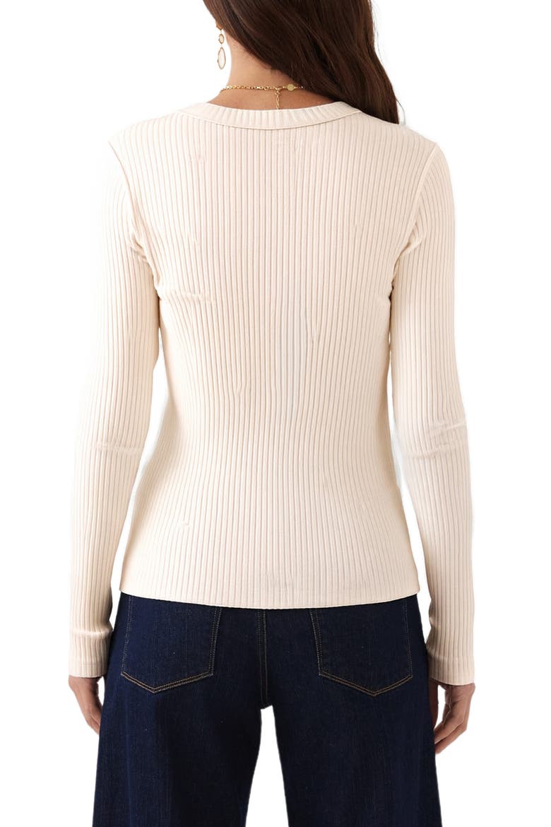 Ribbed Long Sleeve Top, Alternate, color, CREAM