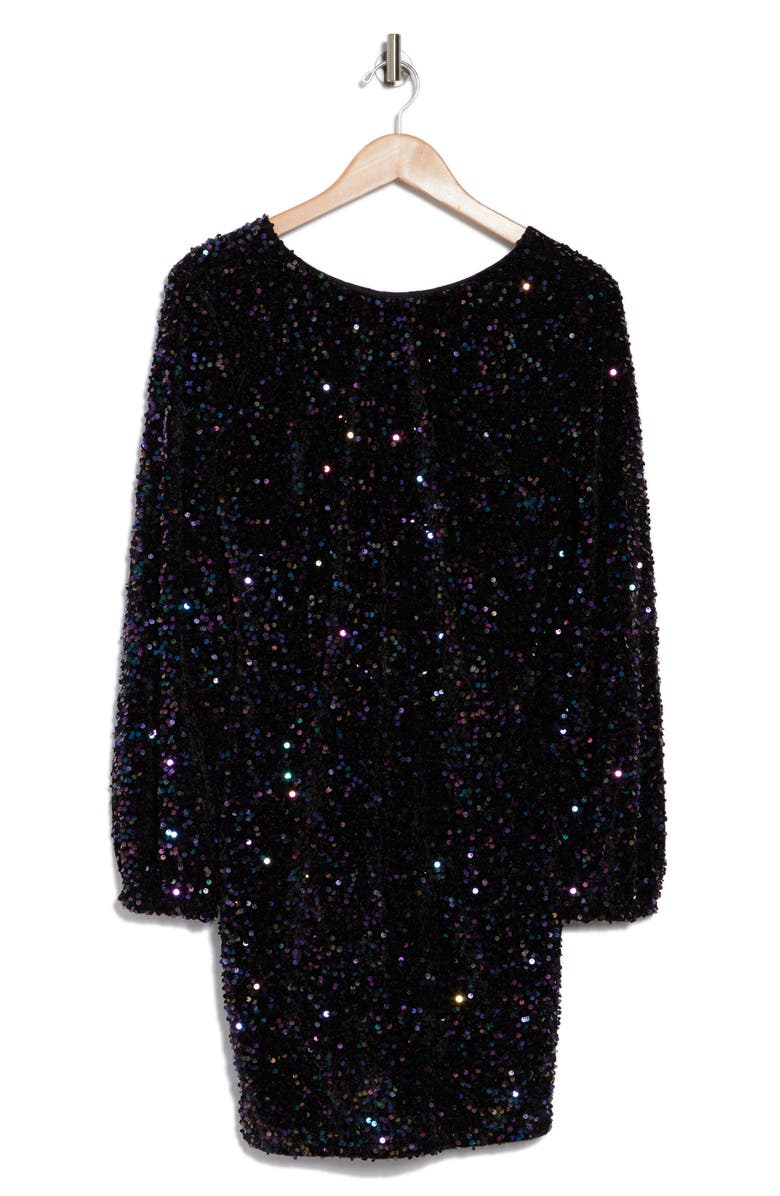 BY DESIGN Empire State Sequin Shift Dress, Alternate, color, Black/ Multi
