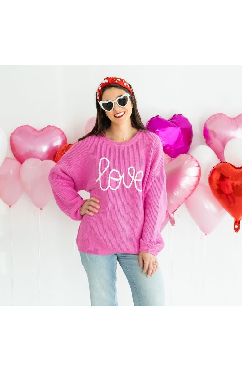 Sweet Wink Love Valentine's Day Knit Adult Sweater, Alternate, color, 