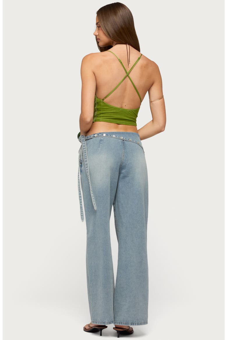 Elenie Fringe Crop Camisole, Alternate, color, GREEN
