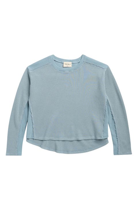 Kids' Waffle Mixed Media Top