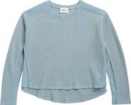 TENLY Kids' Waffle Mixed Media Top