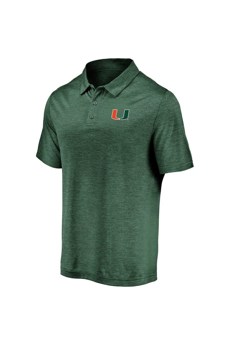 Men's Fanatics Green Miami Hurricanes Primary Logo Striated Polo, Alternate, color, GREEN