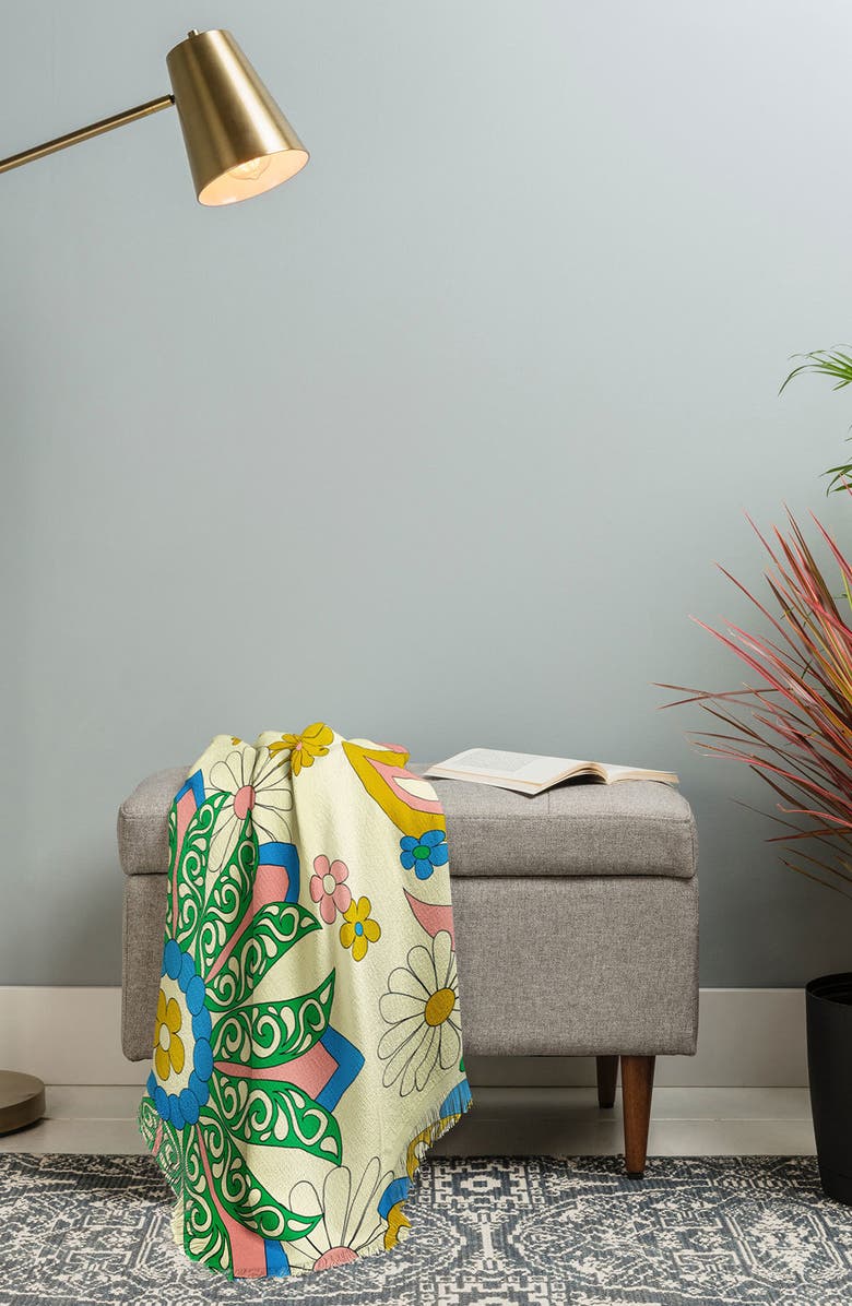 Deny Designs Jenean Morrison Perennial Garden Faux Shearling Throw Blanket, Alternate, color,