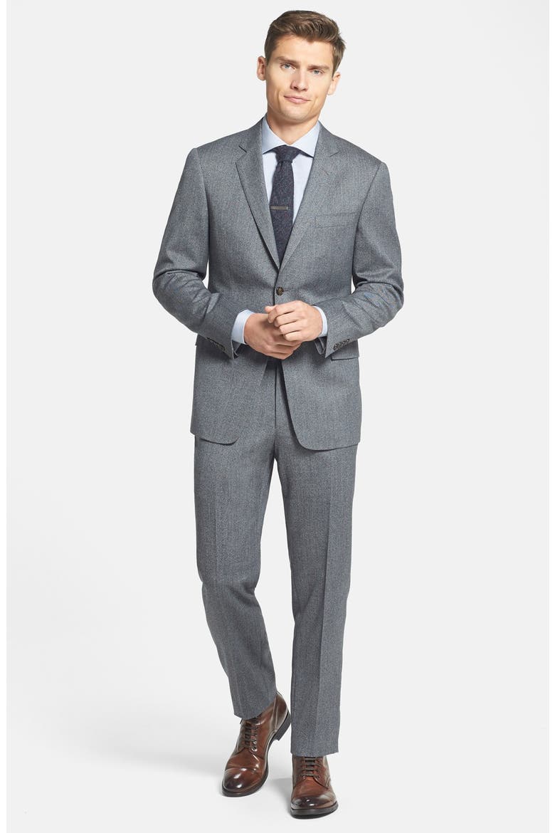 Trim Fit Solid Dress Shirt, Alternate, color, SILVER