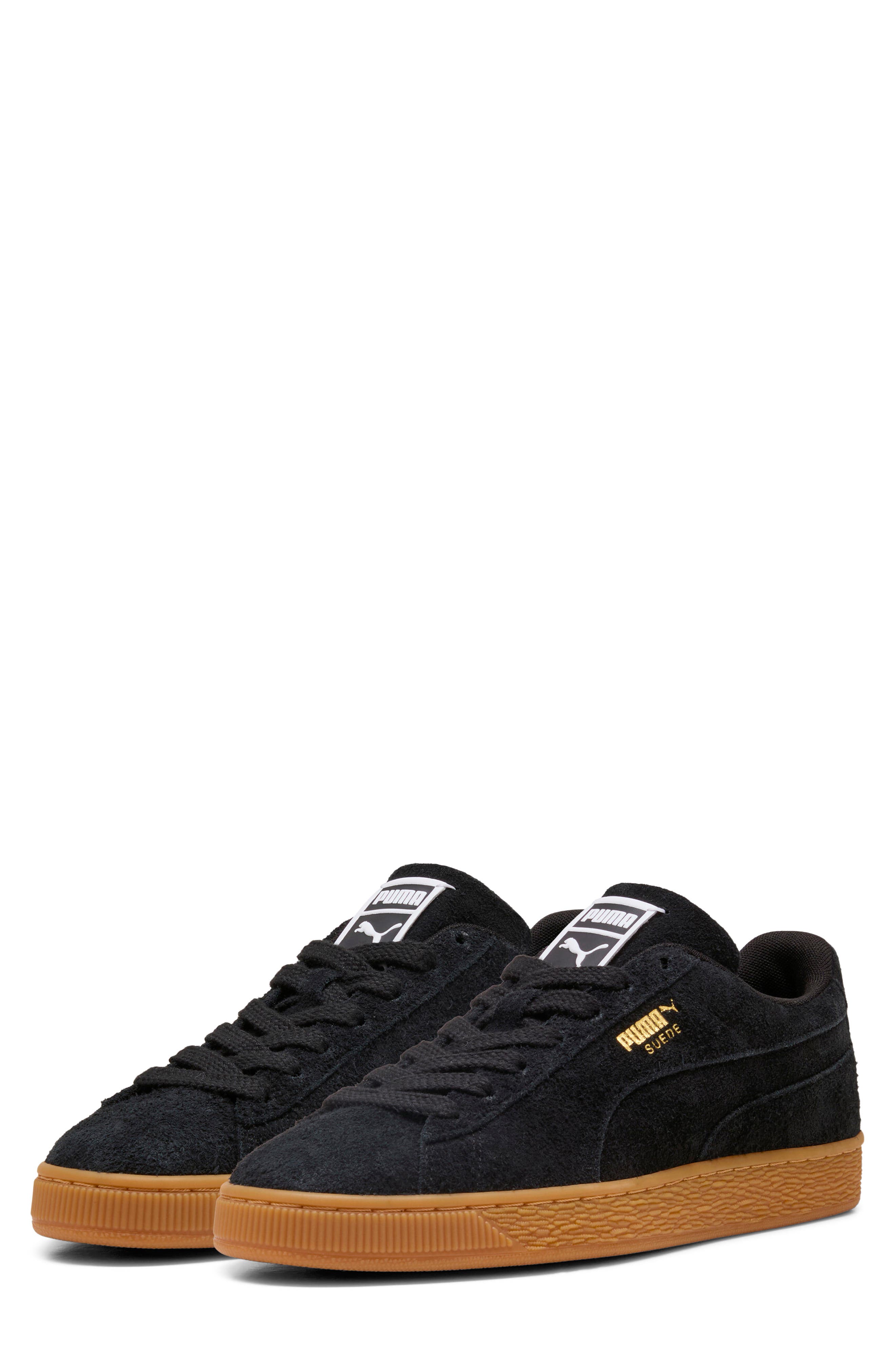 Suede Forever Sneaker, Main, color, PUMA BLACK/ GOLD