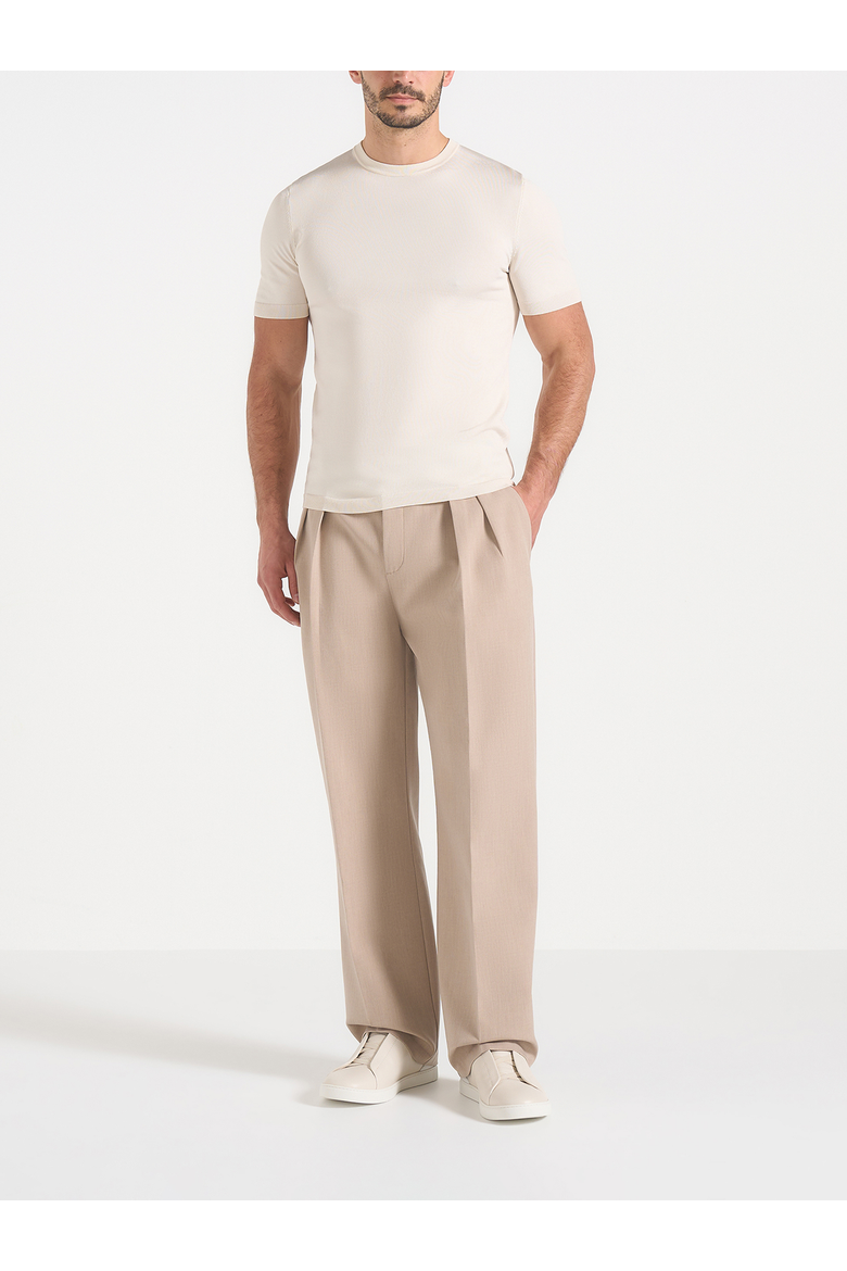 Pierre Relaxed Fit Pleated Tailored Trousers, Alternate, color, Taupe