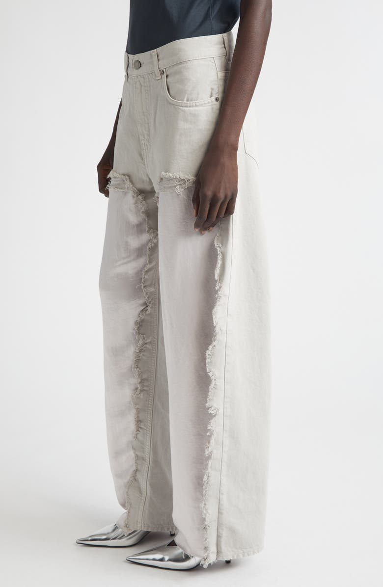 Haikure Bonnie Destroyed Wide Leg Jeans, Alternate, color, Ice Grey