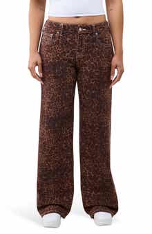 Bobbi Leopard Print Baggy Wide Leg Jeans