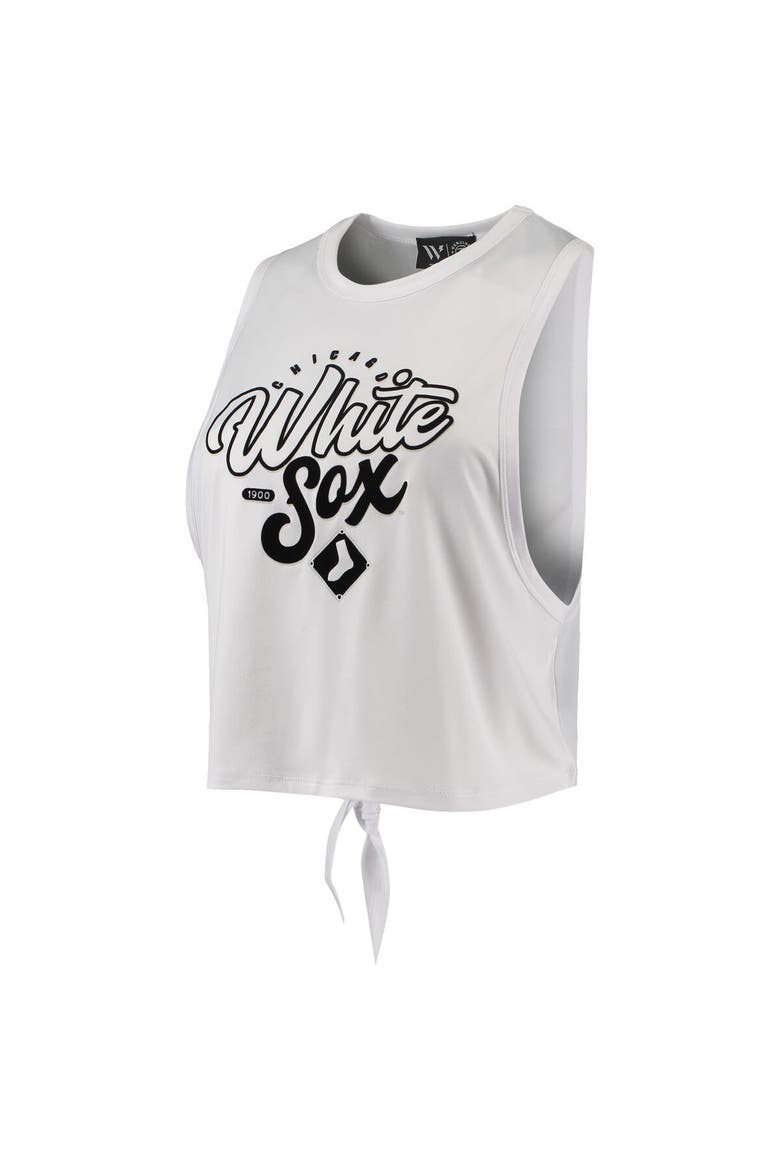 Women's The Wild Collective White Chicago White Sox Open Back Twist-Tie Tank Top, Alternate, color, White