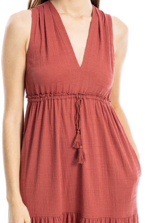 Max Studio Tassel Tie Maxi Dress In Red