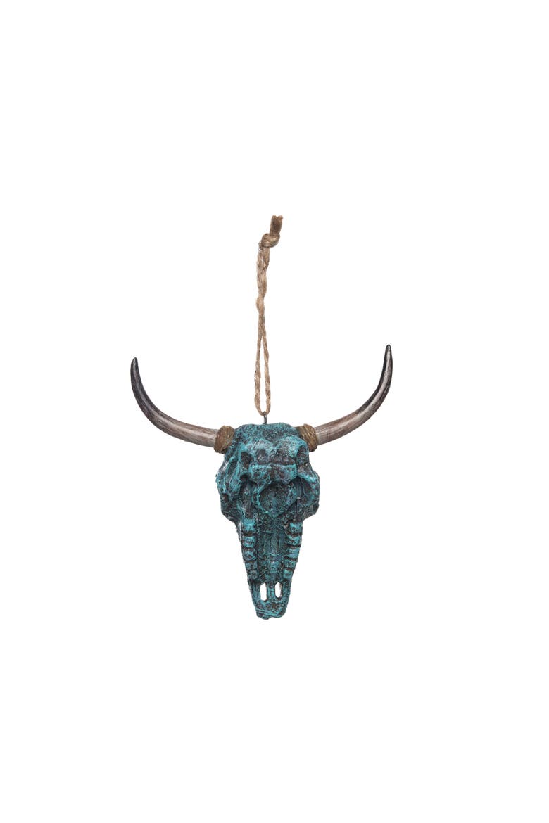 Turquoise Skull Ornament, Main, color, Blue