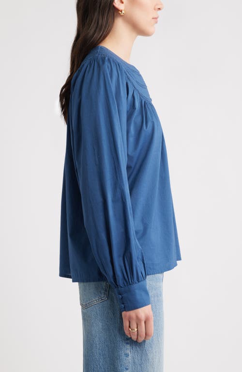Caslonr Caslon(r) Cotton Voile Popover Top In Blue