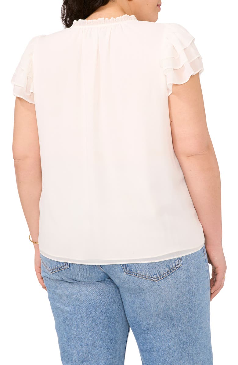 1.STATE Tie Neck Flutter Sleeve Top, Alternate, color, 