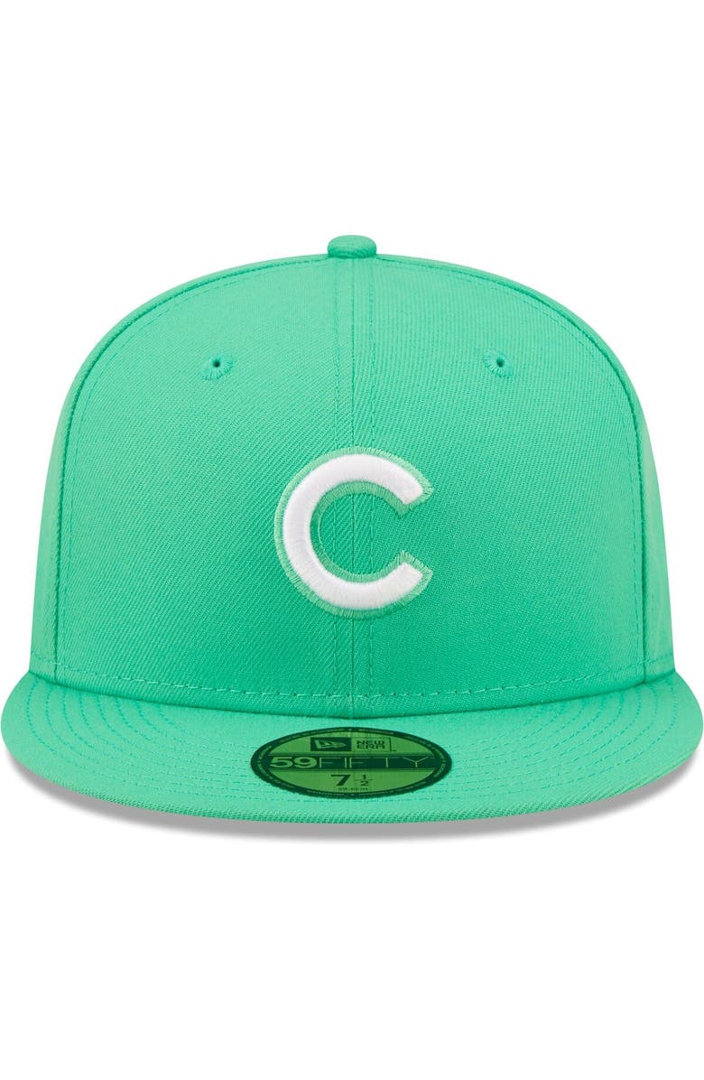 New Era Men's New Era Green Chicago Cubs Logo 59FIFTY Fitted Hat, Alternate, color, 
