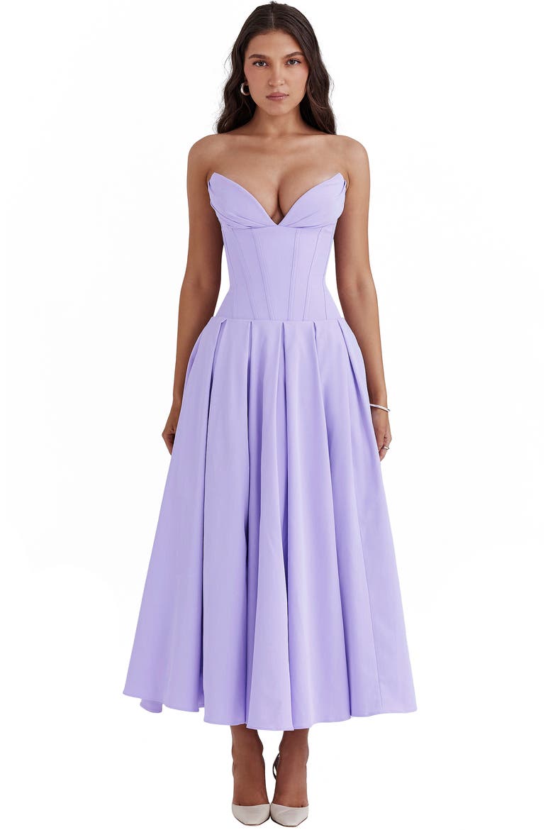 Lady Strapless Cocktail Dress, Alternate, color, PASTEL LILAC