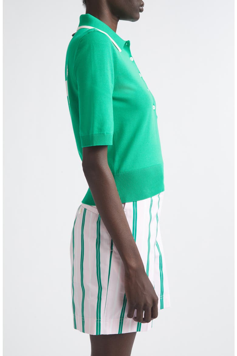 4-Bar Hector Intarsia Polo Sweater, Alternate, color, GREEN