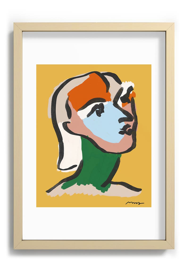 Ninette In Yellow Framed Art Print, Main, color, GREEN