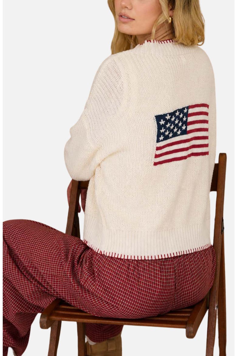 American Flag Cardigan, Alternate, color, IVORY