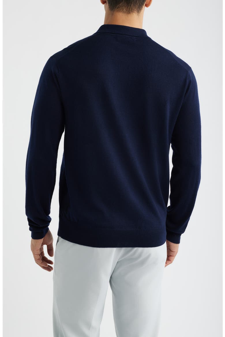 Saratoga Merino Wool Long Sleeve Polo, Alternate, color, MALTESE BLUE