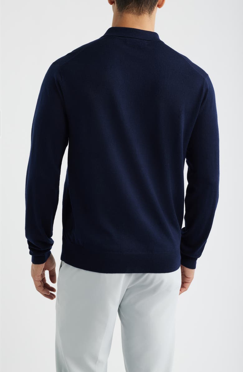 Greyson Saratoga Merino Wool Long Sleeve Polo, Alternate, color, Maltese Blue