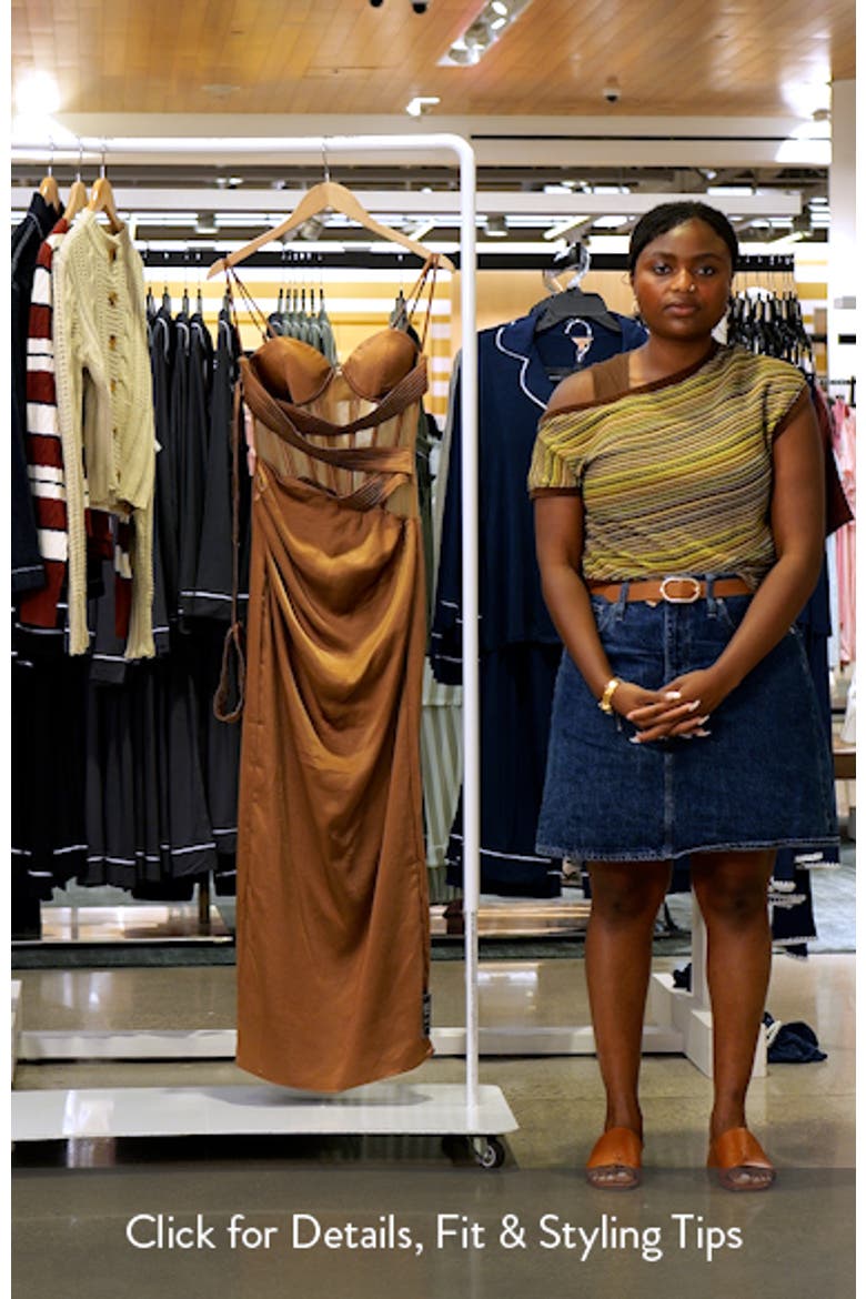 Golden Hour Corset Satin Maxi Cocktail Dress video