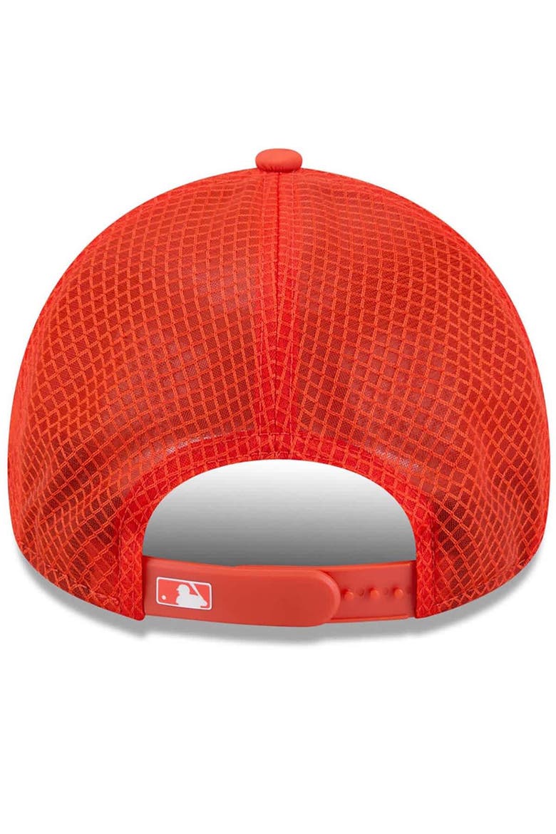 Men's New Era Orange Baltimore Orioles 2026 Batting Practice Apex 9FORTY Adjustable Trucker Hat, Alternate, color, Orange