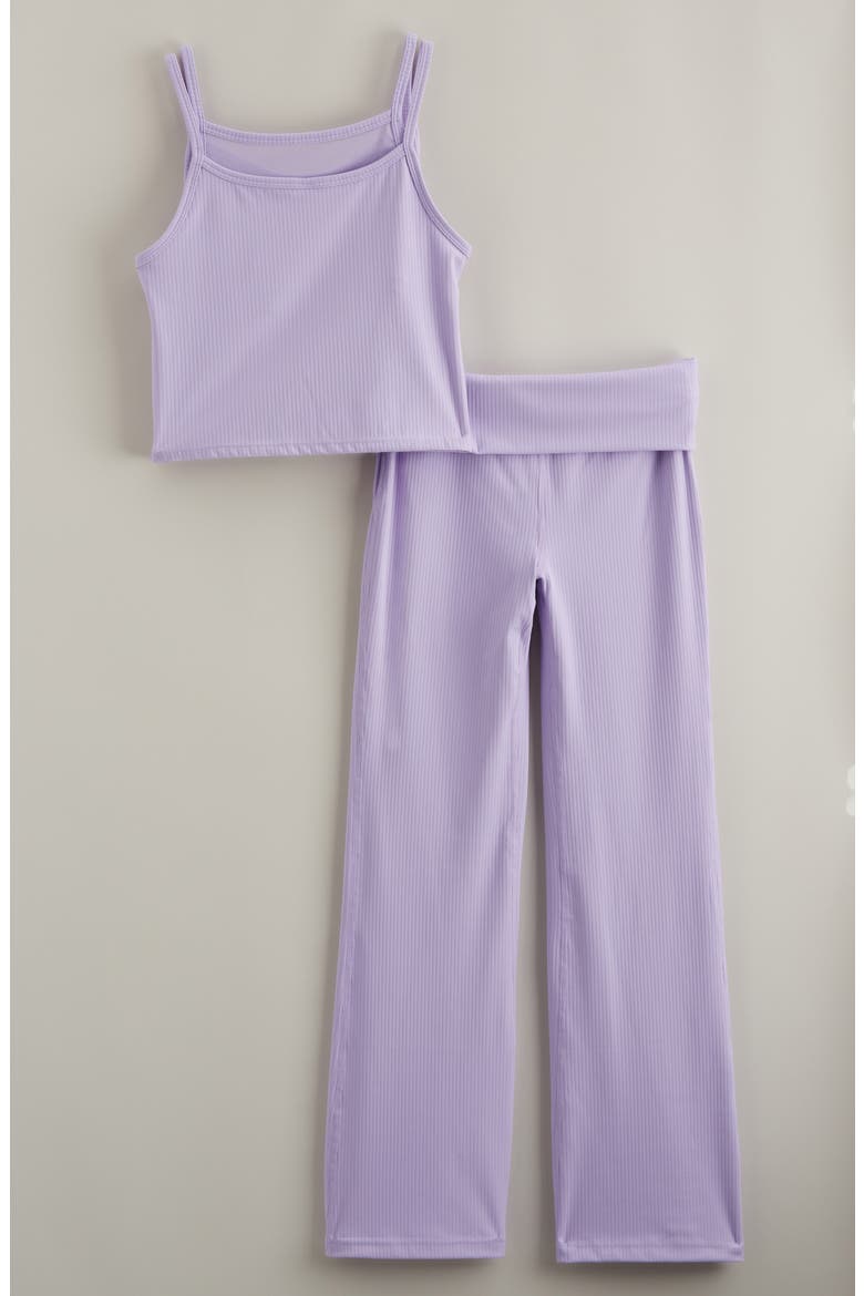 Kids' Rib Camisole & Pants Set, Alternate, color, PURPLE SPRAY