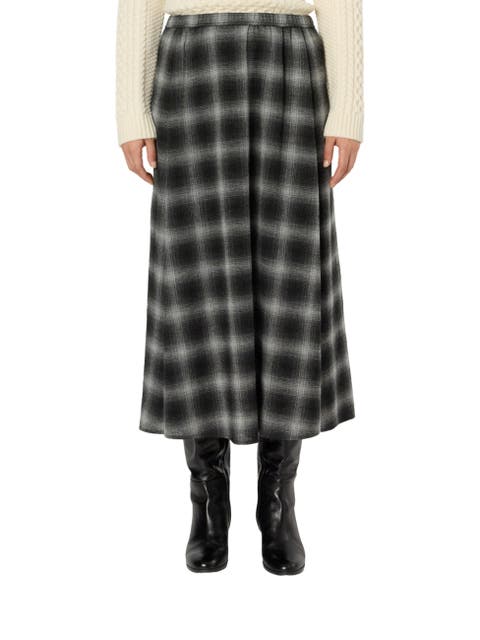 Basma Checked Midi Skirt